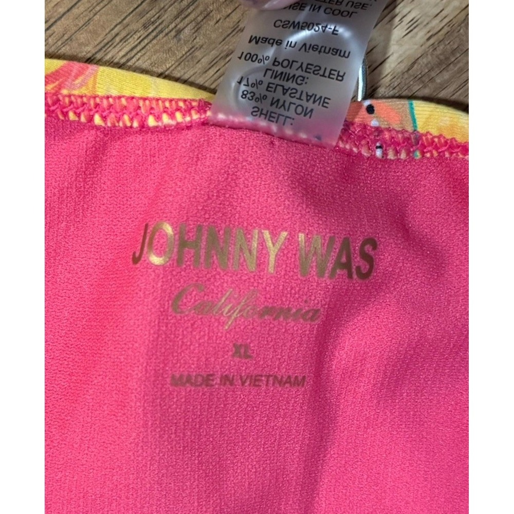 Johnny Was Swim Suit Kaleida Flamingo Cut Out Surf Womens XL New - Picture 4 of 10